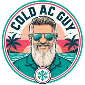 COLD AC GUY logo — bearded mascot badge with snowflake